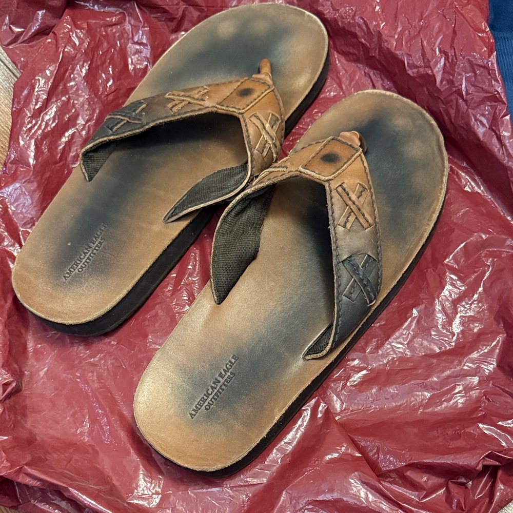 Men’s size 14 - American Eagle Leather sandals - flip flops